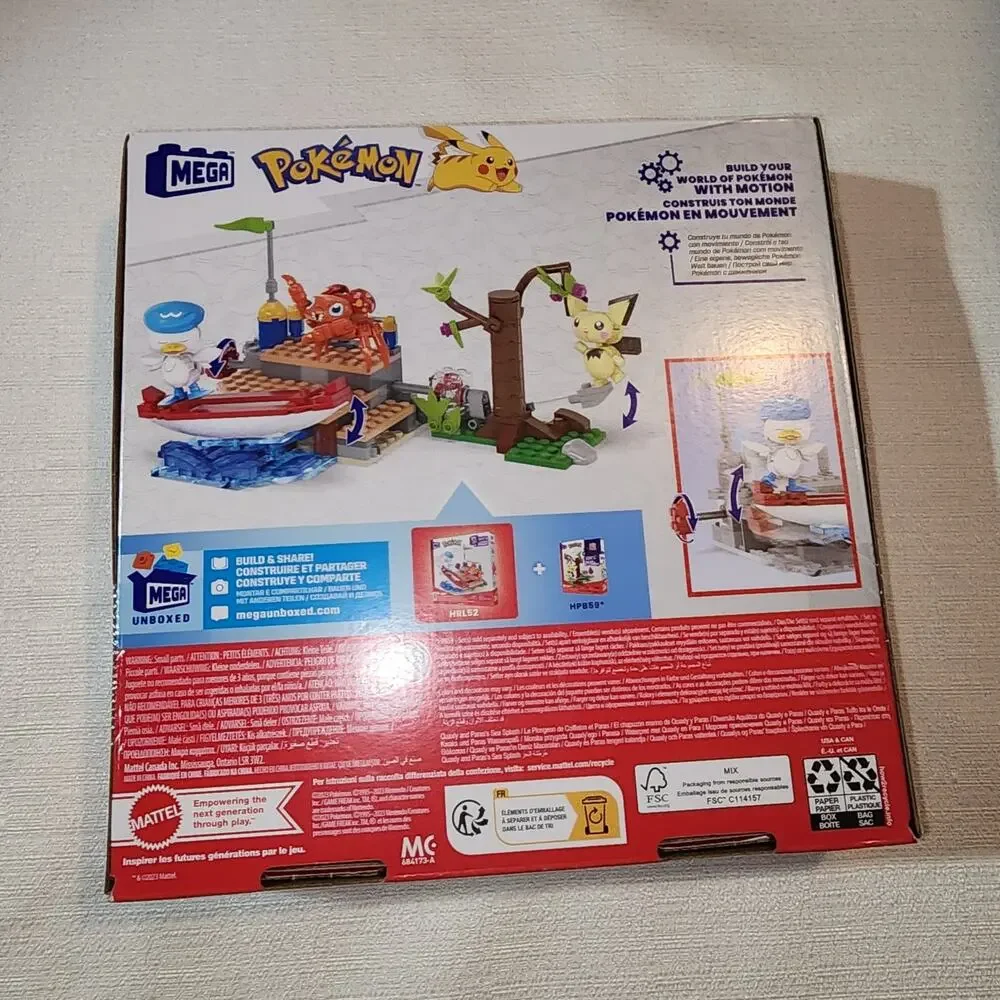 MEGA Pokémon Quaxly & Paras's sea splash-New ,188 Pieces